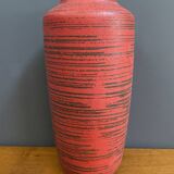 Large ceramic red vase by Scheurich Germany model 517-45