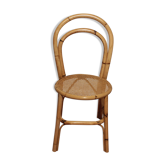 Chaise bistrot bambou et cannage 60's-70's