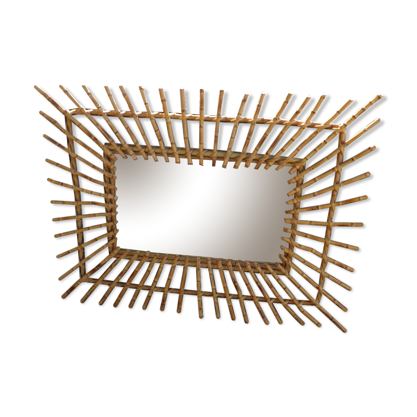 Vintage wicker mirror