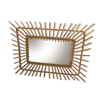 Vintage wicker mirror
