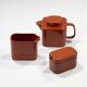 Brick Red Sakura Tea Service by Makio Hasuike for Franco Pozzi