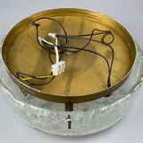60s 70s ceiling lamp Plafoniere Flush Mount Ice Glass Hillebrand Germany