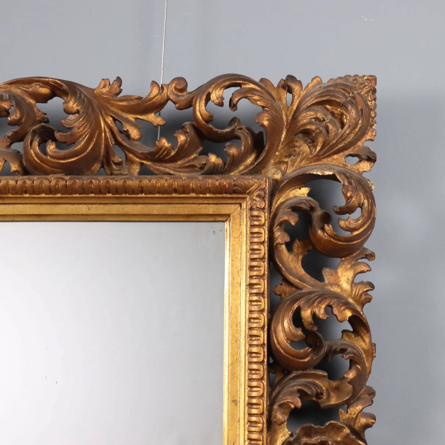 Ancient baroque frame in carved wood, Italy, 20th century
