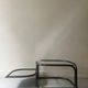 rotating coffee table drop in tubular chrome metal, glass and mirror, design 1970
