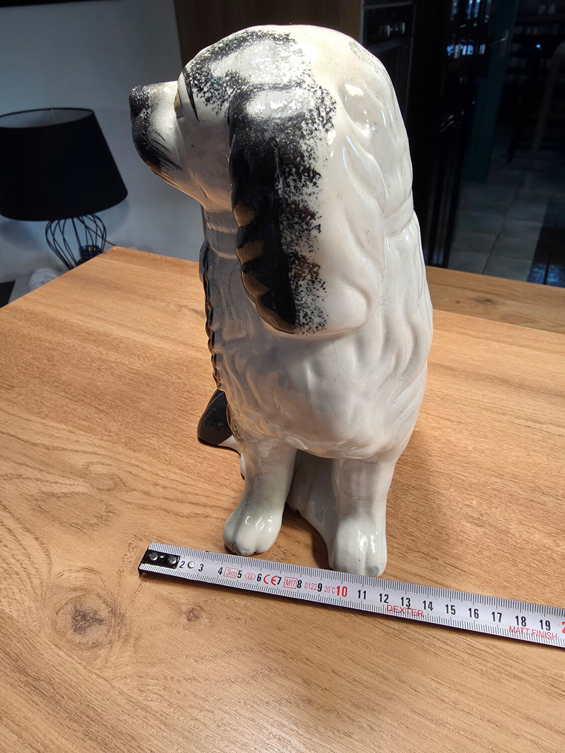 Pair of Staffordshire-type ceramic dogs - King Charles - 20th century