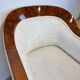 Biedermeier Bergege Chair in Walnut & Creme Velvet, Austria, 1840s