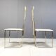 Vintage brass dining chairs by Belgo Chrom, 1970s - set of 8