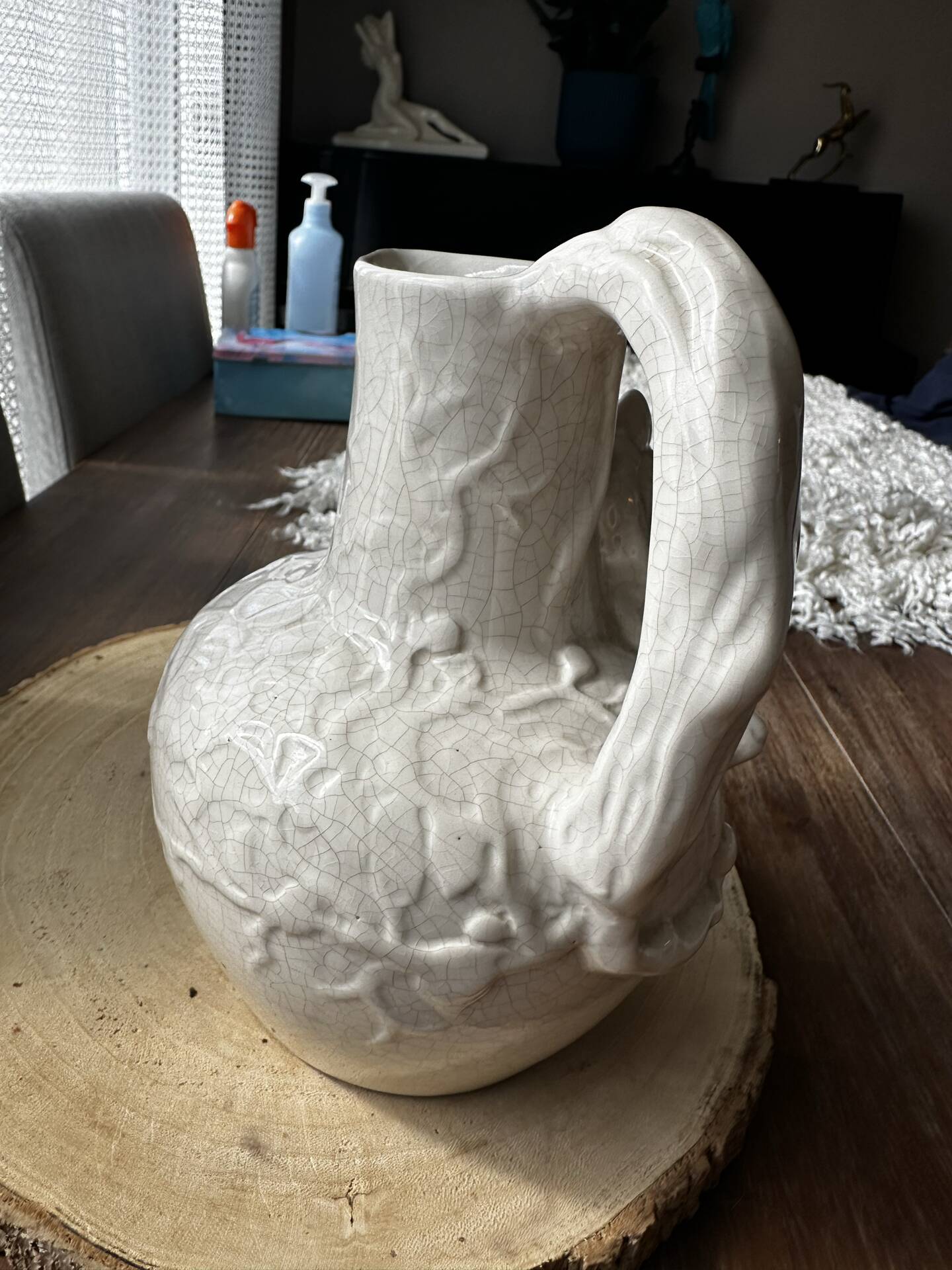 Superb Art Nouveau jug/pitcher/vase in ceramic La Louvière sign