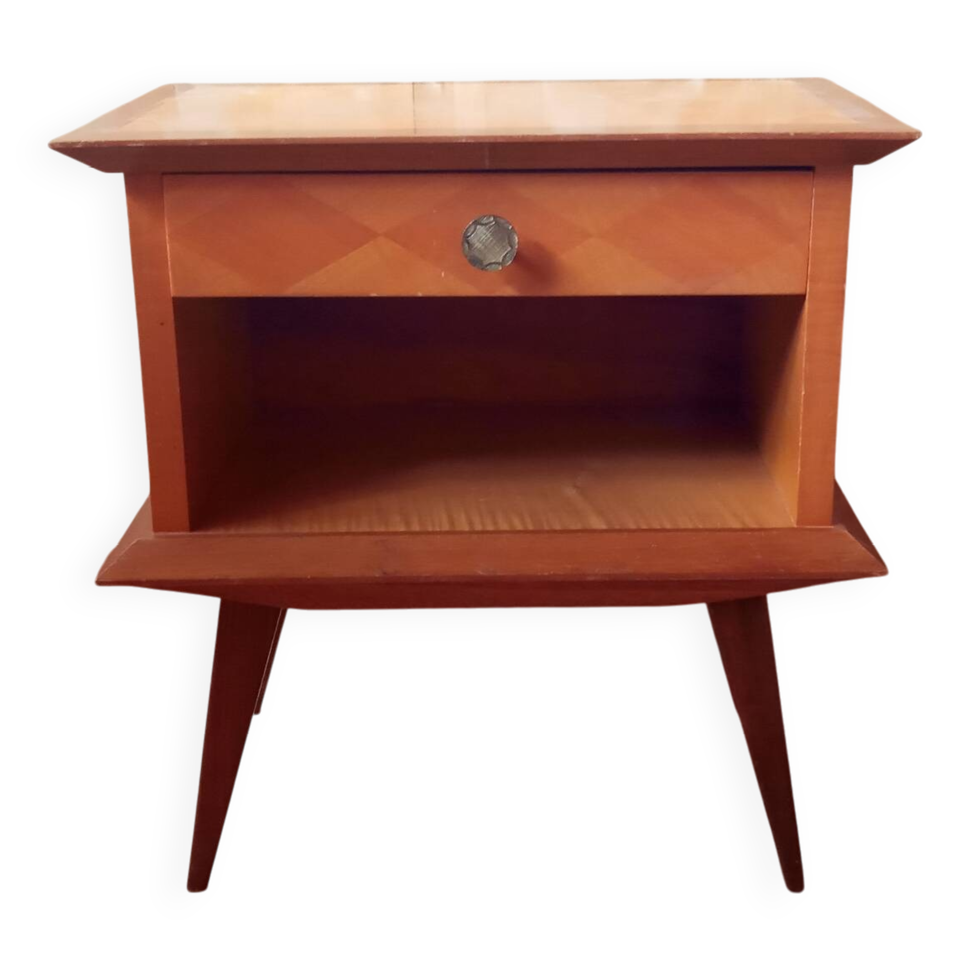 Bedside table with compass feet, 1950s