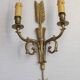 Vintage French Empire Arrow & Quiver Eagle Head Bronze Double Wall Sconces