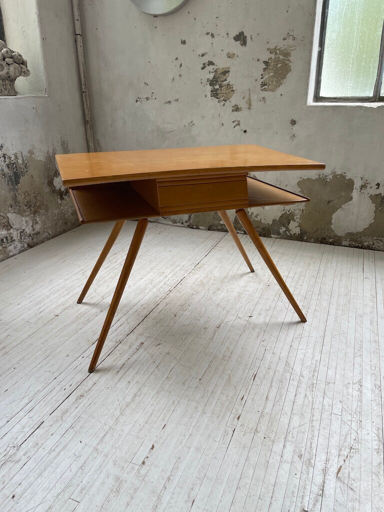 Vintage oak compass desk