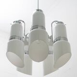 Vistosi Midcentury Italian Murano Glass and Steel "Incamiciato" Chandelier