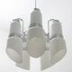Vistosi Midcentury Italian Murano Glass and Steel "Incamiciato" Chandelier