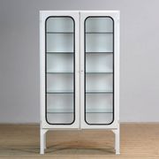 Vintage iron and glass medical cabinet, 1970s