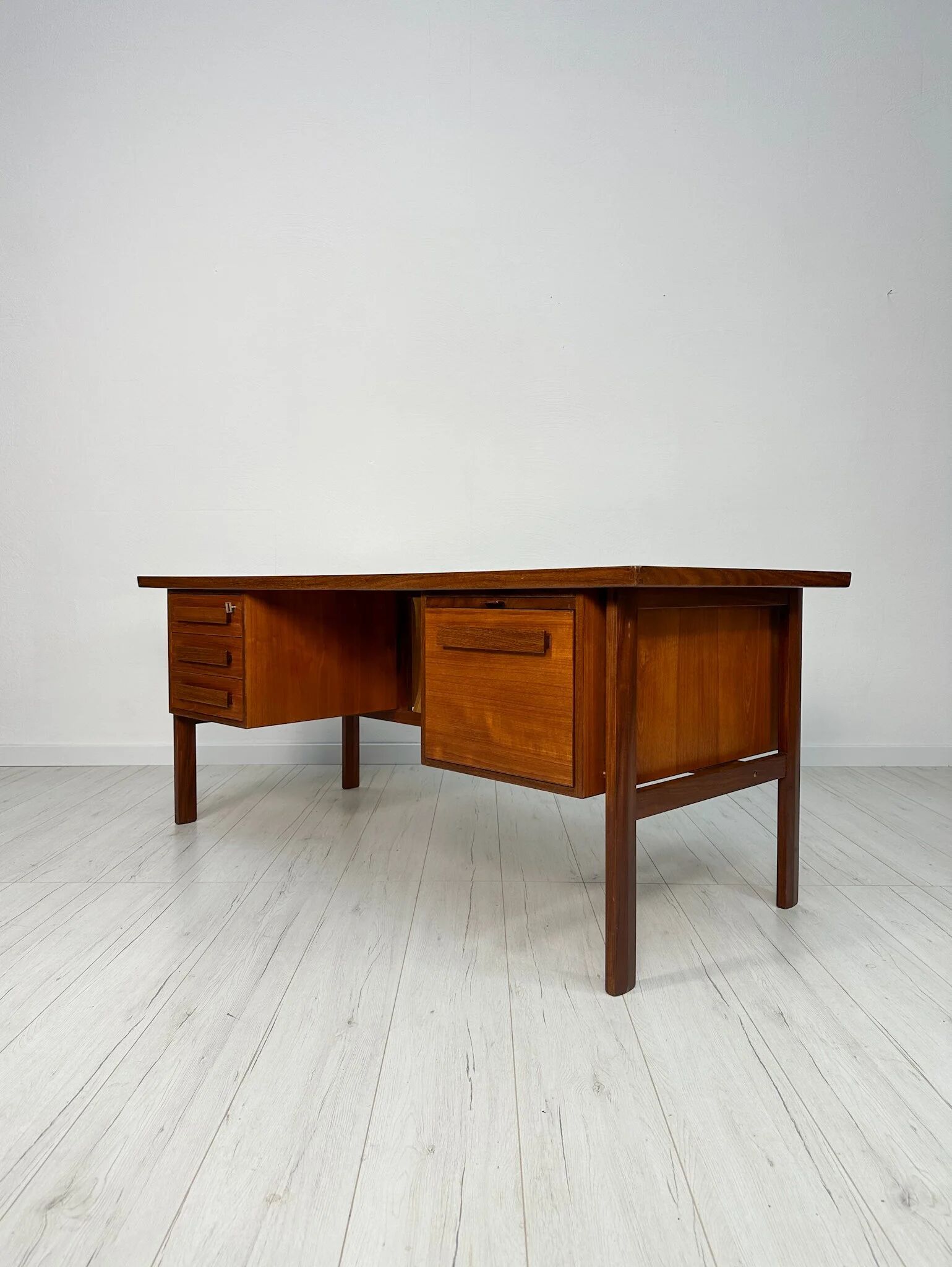1960s Vintage Freestanding Danish Teak Writing Desk by Peter Løvig Nielsen