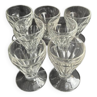 7 verres à porto cristal taillé