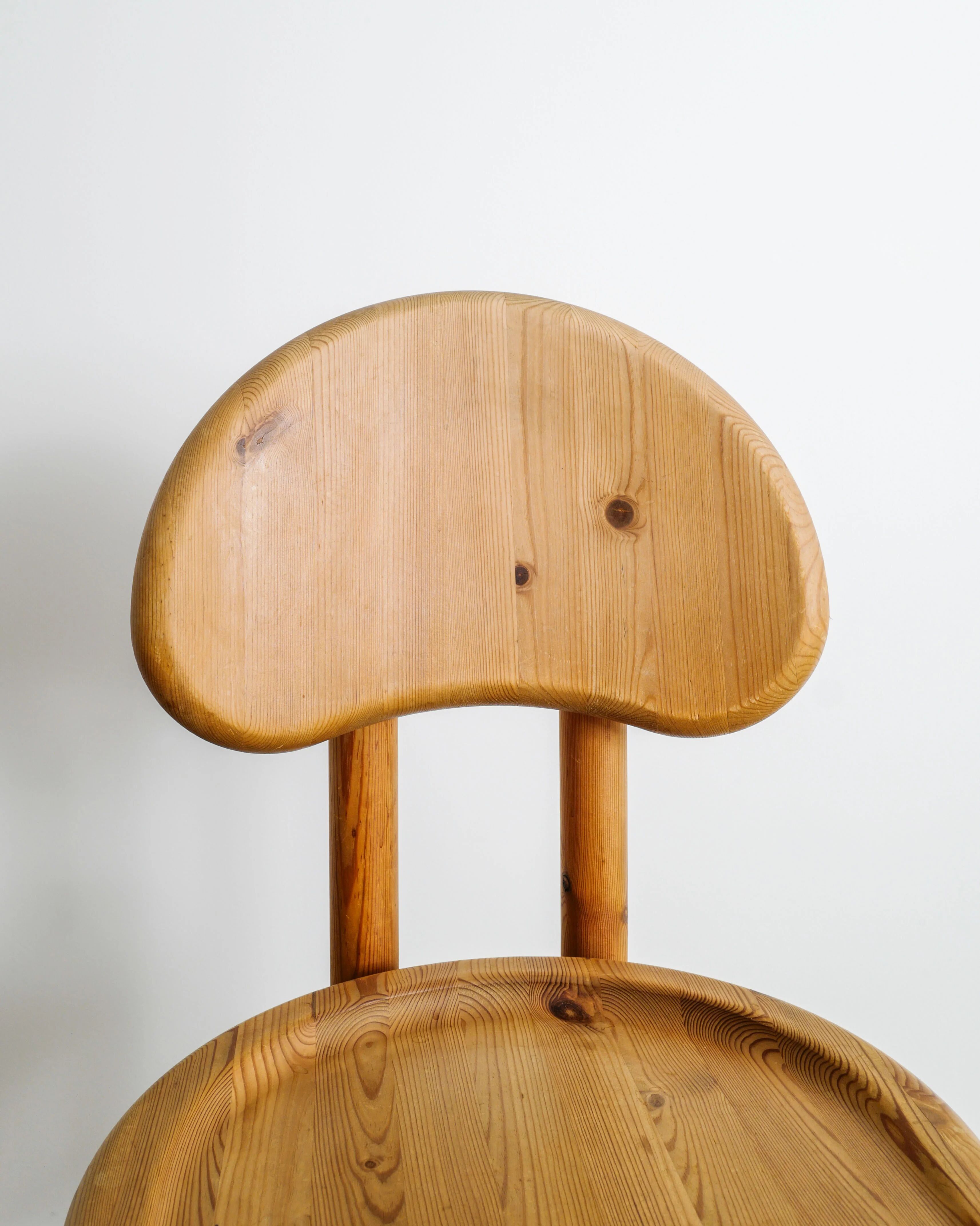 DANISH WOODEN DINING CHAIRS PINE BY RAINER DAUMILLER, 1970s