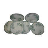 Lot de 6 assiettes faïence Terre de Fer modèle Iris, 1940