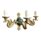 Rare wall sconce in bronze, Empire style, swan.