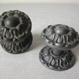 Set of 2 cast iron metal door handles 7.3 cm old door locksmith