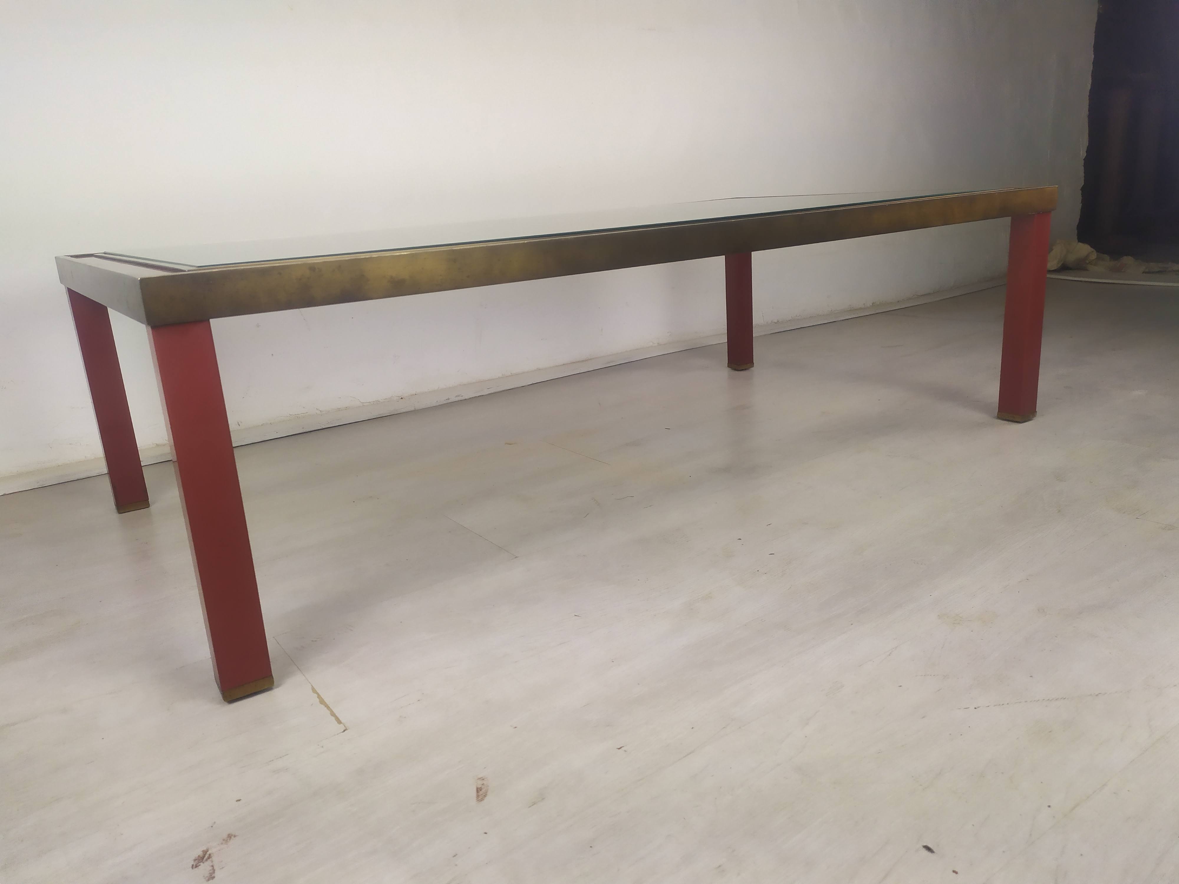 Glass brass coffee table