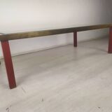 Table basse laiton verre