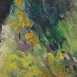 Oil painting on panel early 1900 landscape impressionist frame