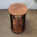 Art deco tea table Maurice Dufrène oval zebrano