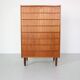 Mid-Century Modern Danish Chest of Eight Drawers, Tallboy in Teak, Denmark, 1960