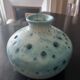 Two blue ceramic vases