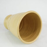 Ceramic vase with light glaze and simpel pattern of unknown Danish artist, 1960s