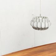 Mid-century white metal Swiss suspension by H. Zender for Temde.