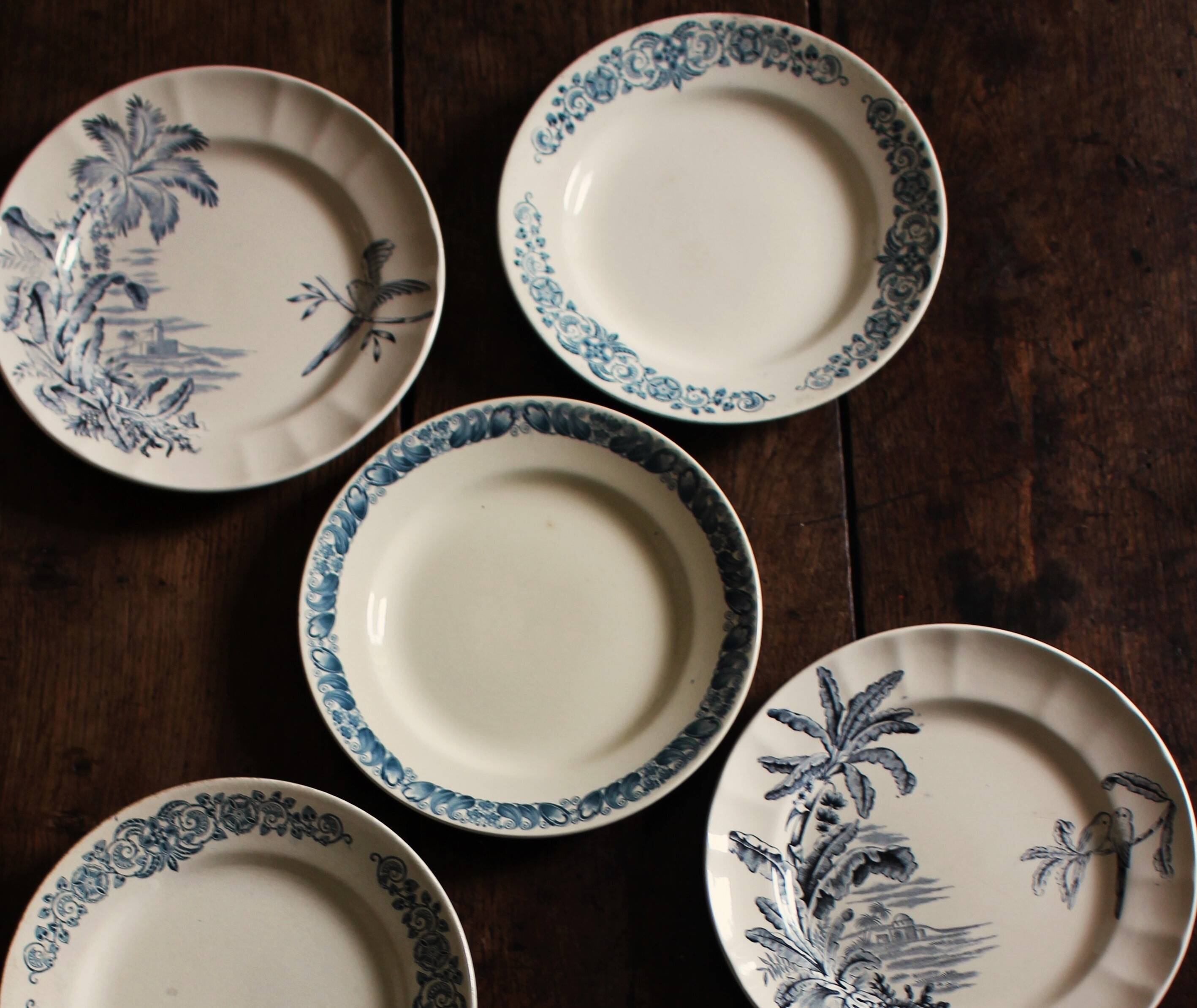 6 Terre de Fer blue Marcel Alésia Exotic Longchamp plates