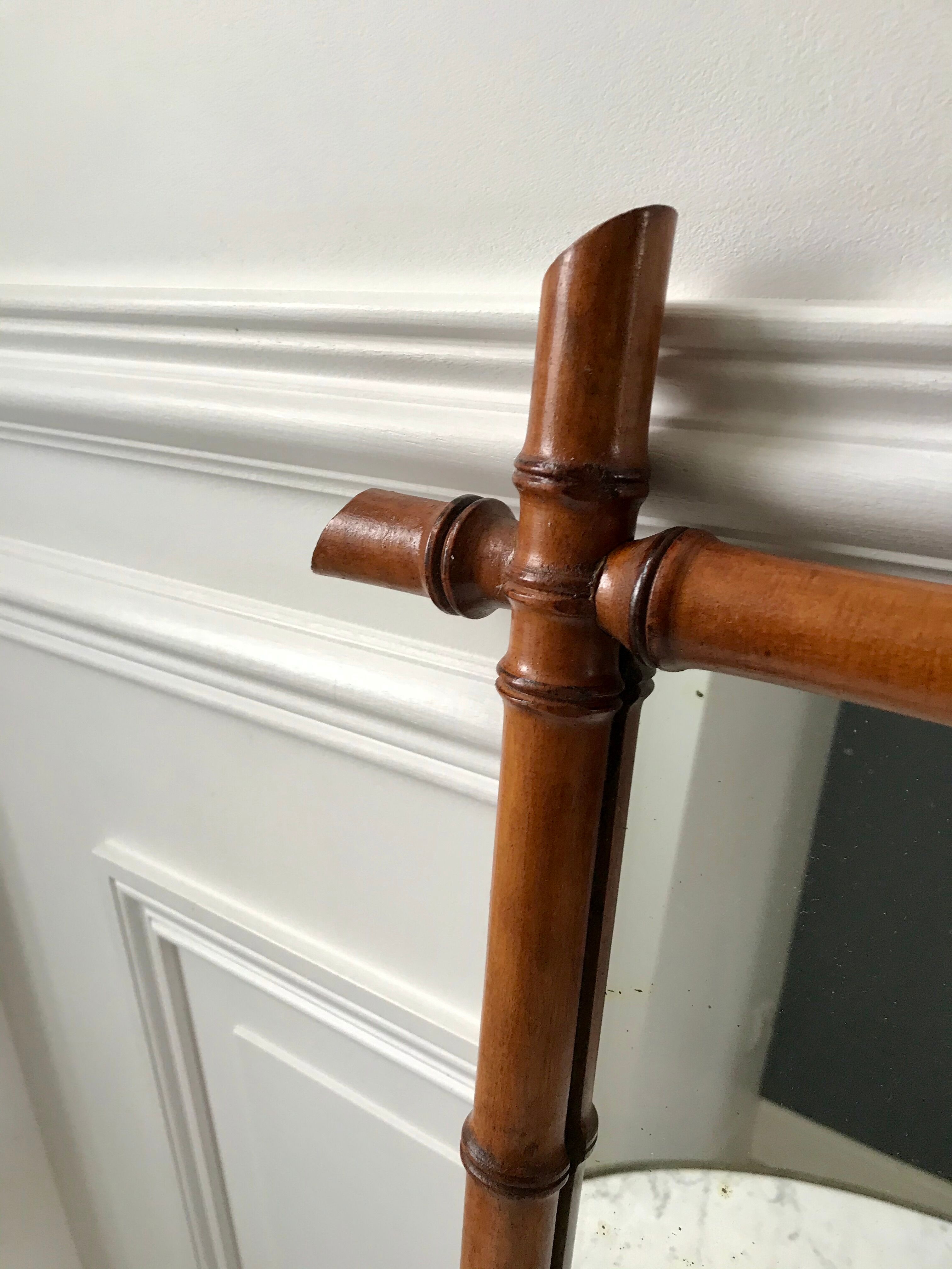 Wooden barber mirror Bamboo style 20-30s