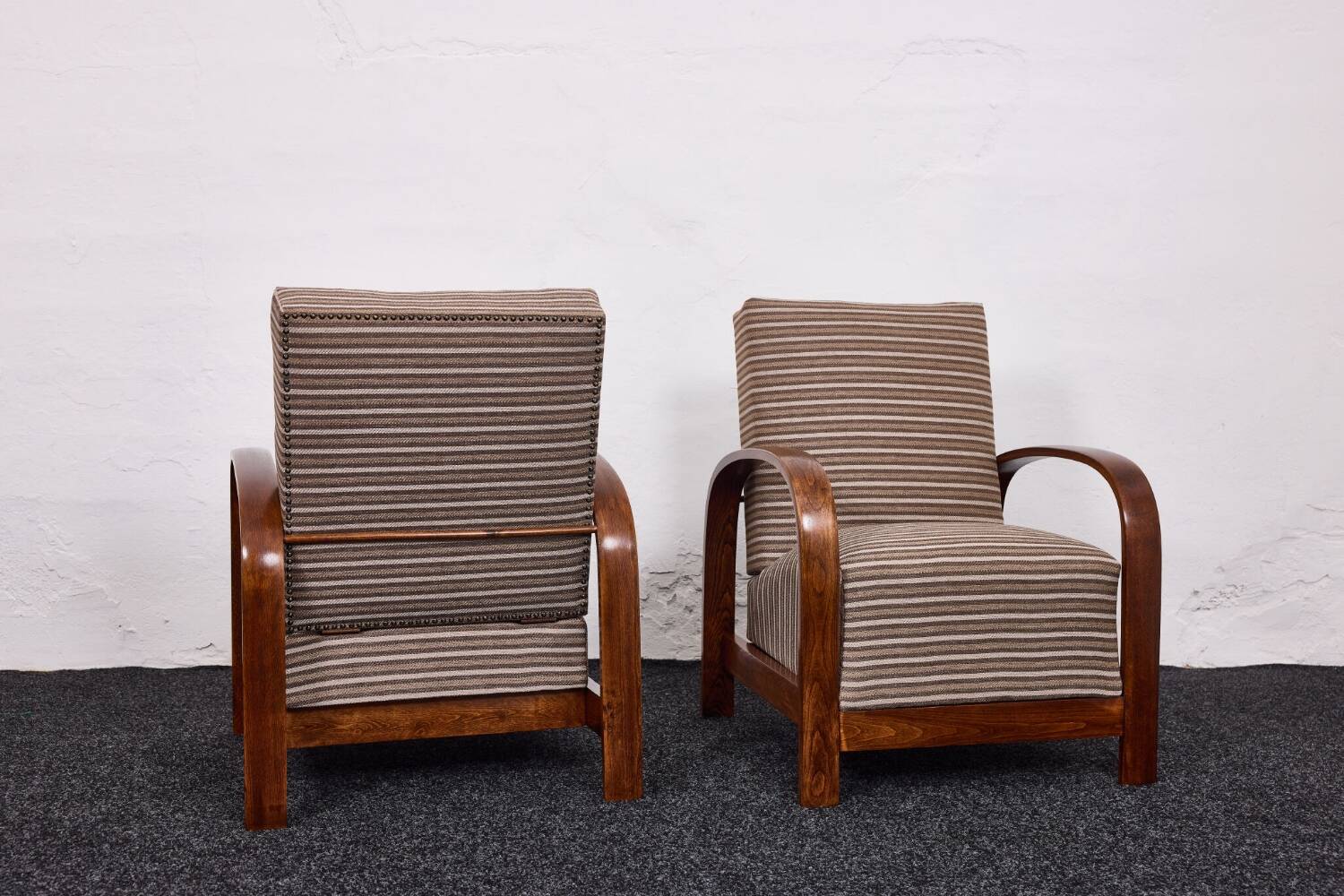 Fauteuils Art Déco hongrois, modèle 445, Szék és Faárugyár, Hongrie 1930