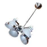 Adjustable vintage suspension with 4 directional spots – white & chrome