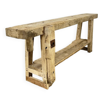 Primitive beech workbench from the 1900s