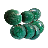 Plates in gien earthen earthenware slurry