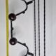 Vintage wrought iron wall coat rack with 4 hooks, 55 cm