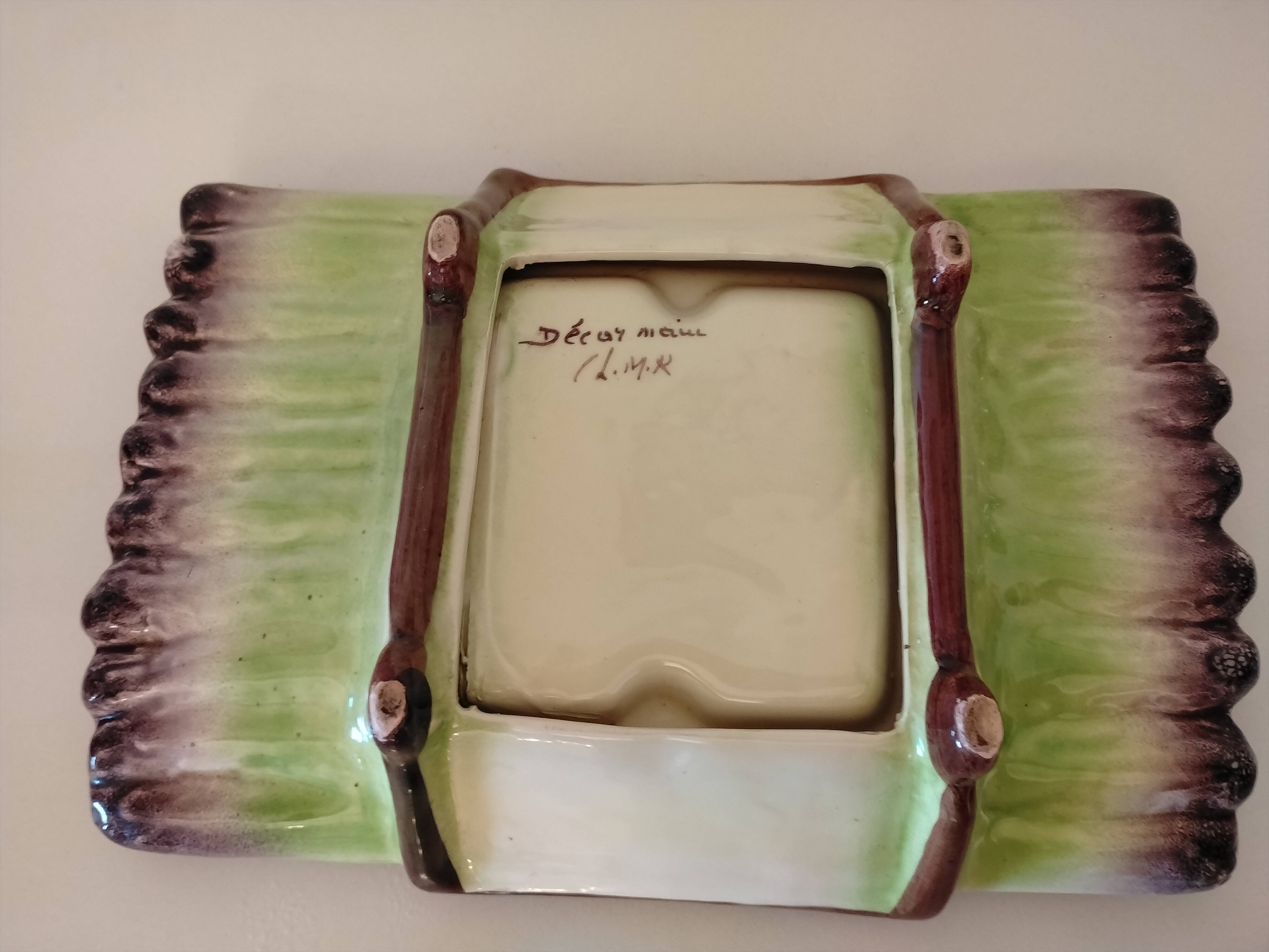 Hand-painted asparagus dish