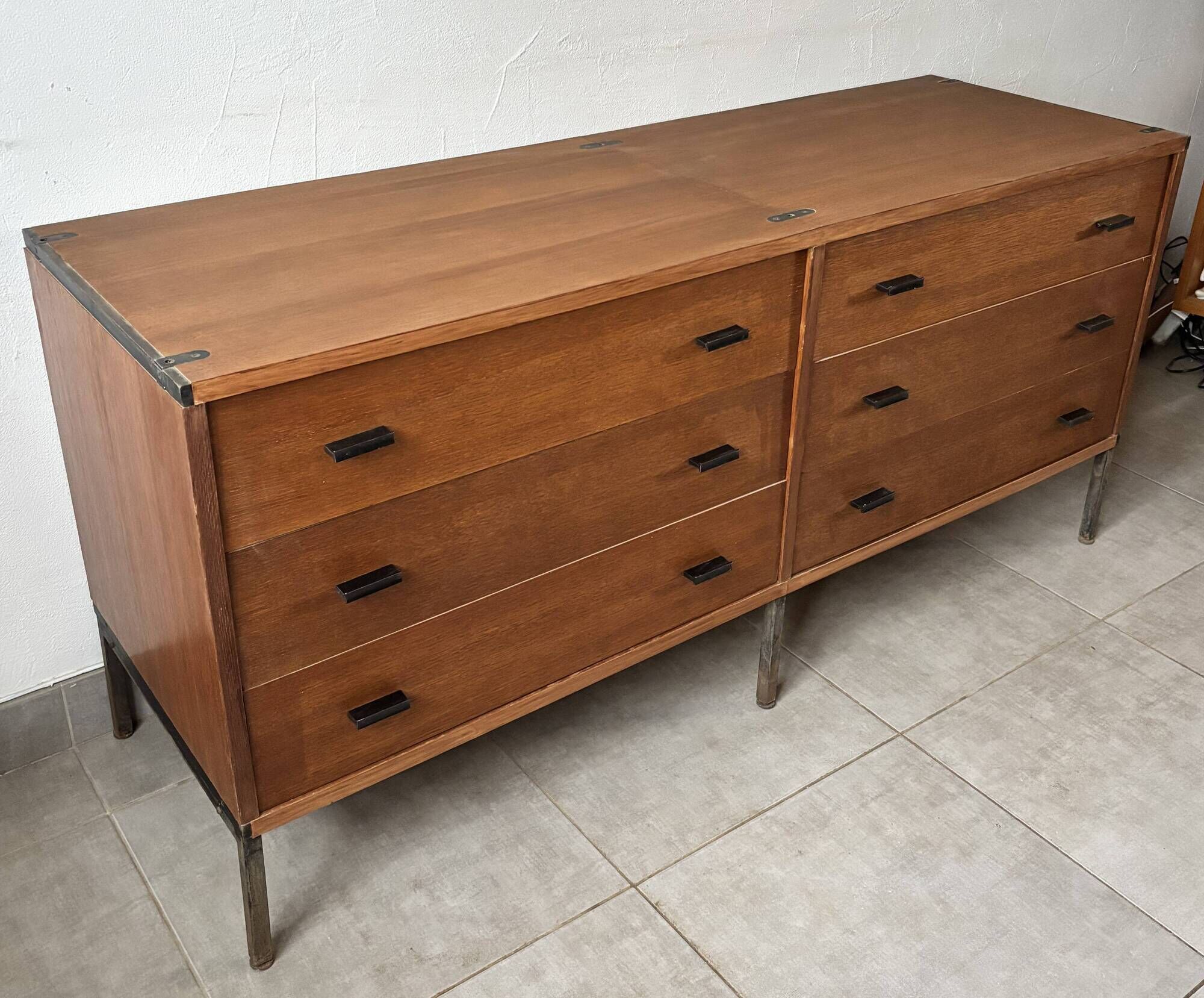 Vintage Scandinavian teak sideboard – 6 drawers – 1960s