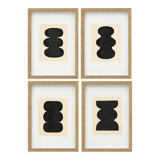 Collection of 4 black paintings on paper signed eawy.