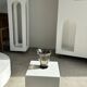 Smoked molded glass vase H:17cm