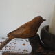 Candle holders birds carved wood