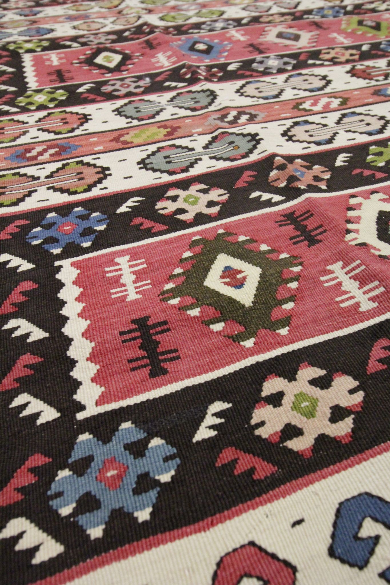 Antique Serbian Pirot Kilim Area Rug Traditional Flat Woven Rug- 200x300cm
