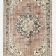 Tapis vintage classique rouge pâle et crème