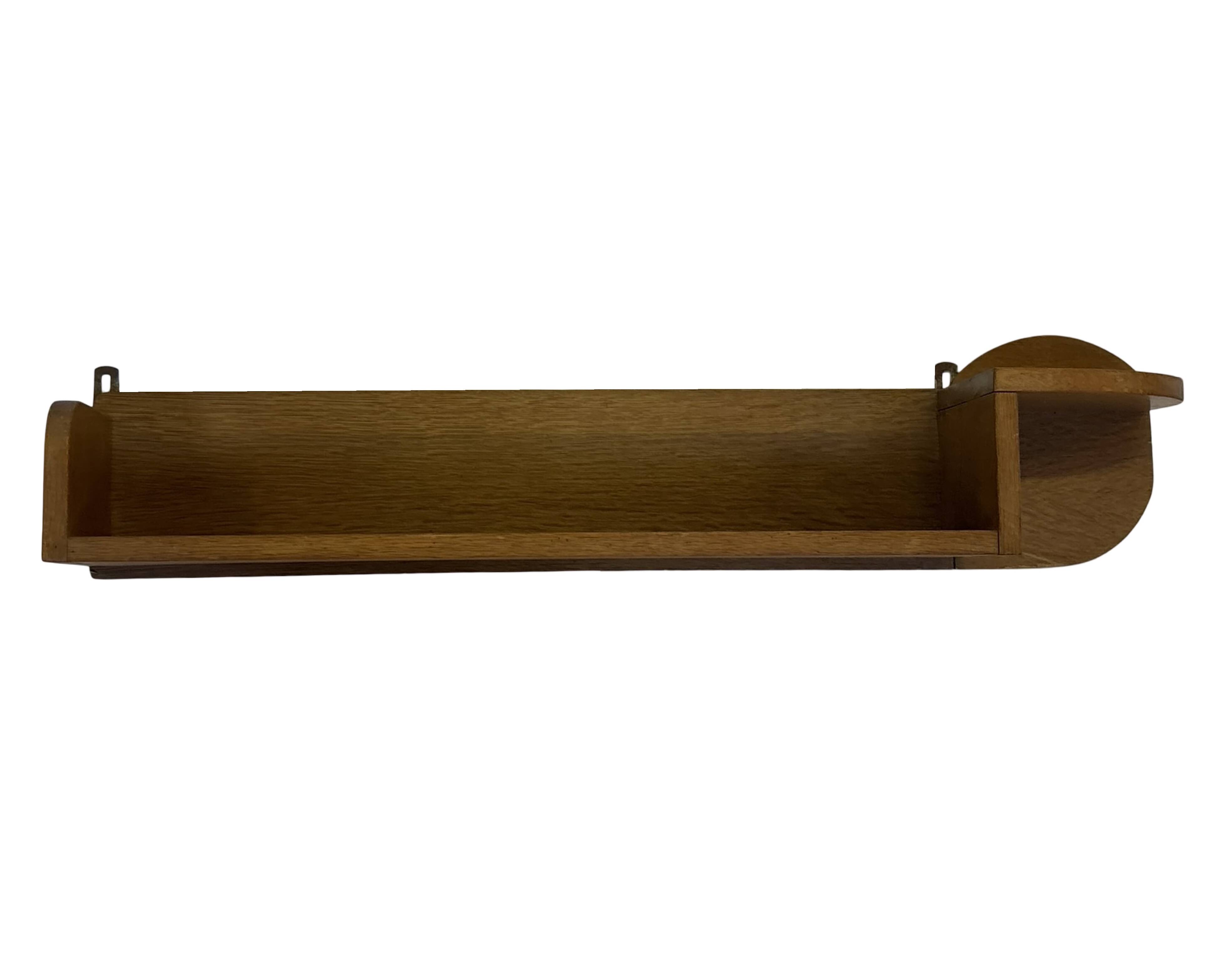 Vintage wooden wall shelve rack bookshelf in wood minimalist