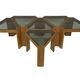 Vintage side table by Porada Arredi, 1970s wood and glass