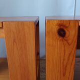 Pair of vintage pine bedside tables