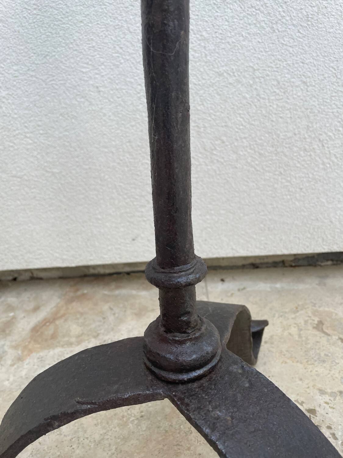 Floor-standing chandelier / antique candle holder, made of wrought iron.